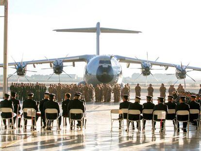 El primer avi&oacute;n de transporte militar Airbus A400M adquirido por Espa&ntilde;a.