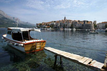 Vista del puerto de la isla croata de Korcula, donde se cree que nació Marco Polo.
