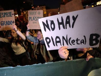 Manifestación contra el cambio climático en Santiago (Chile) la pasada semana. 