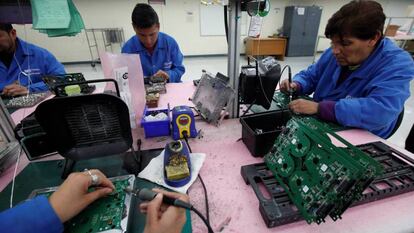 Empleados de una maquila de Ciudad Juárez.