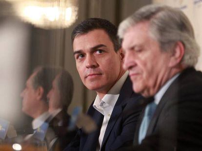 El secretario general del PSOE, Pedro Sánchez, durante la reunión de la ejecutiva federal del partido, en la sede de Ferraz, en Madrid.