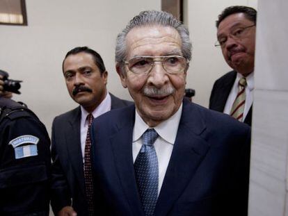 El exdictador Efra&iacute;n R&iacute;os Montt, en una de las vistas previas del juicio, en Ciudad de Guatemala el pasado 24 de enero.