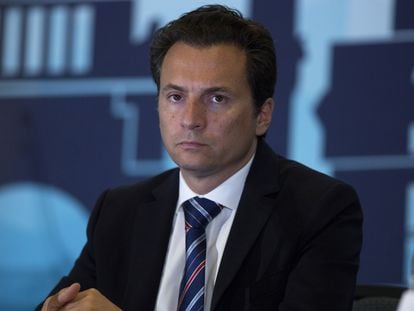 El entonces director de Pemex, Emilio Lozoya,  durante la conferencia del Banco Mundial en la Ciudad de México, en junio de 2015.