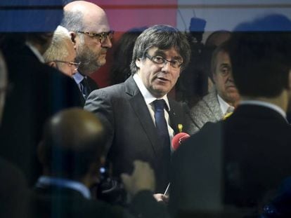 Carles Puigdemont, el dia 22, en una roda de premsa a Brussel·les.