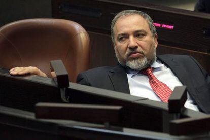 Avigdor Lieberman en mayo en la Knesset, cuando era aún ministro de Exteriores.