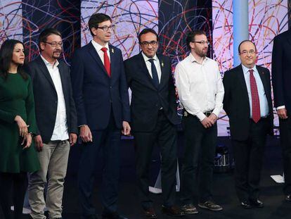Los candidatos del 21-D antes del debate de La Sexta del pasado 17 de diciembre. 