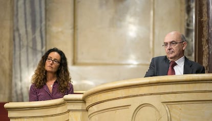 Miguel Ángel Gimeno i Maite Masia aquest dijous al Parlament.