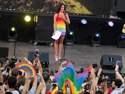 La cantante Chanel da el pregón en el Orgullo LGTB, a 6 de julio de 2022, en Madrid (España).