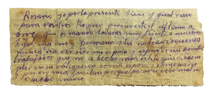 Carta de despedida de Miguel Bas, represaliado del franquismo, asesinado en Paterna.