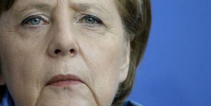 La canciller Angela Merkel, este lunes en Berlín.