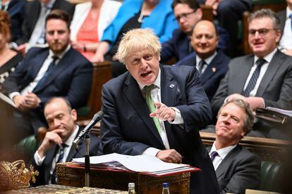 Boris Johnson, el miércoles en la Cámara de los Comunes.
