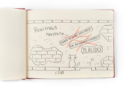 Cuaderno de recuerdos de rodaje de la película 'Plácido' en Manresa (1961).