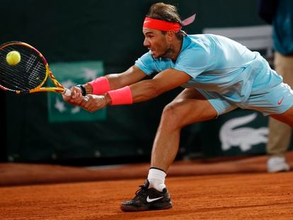 Rafael Nadal, durante un partido de Roland Garros en 2020.