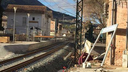 Imagen actual de las obras del tren en Granada.