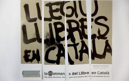 Llegiu llibres en Català, un cartel de 1970 que ha sido recuperado para la Setmana de esta edición.