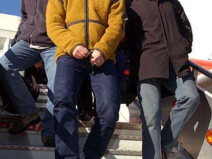 Javier García Gaztelu, <i>Txapote,</i> a su llegada ayer a Madrid.