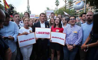 Manifestación de Ciudadanos en Barcelona el pasado agosto.
