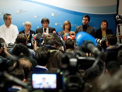 Roda de premsa de Carles Puigdemont a Brussel·les.