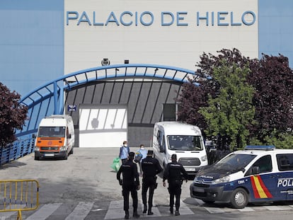 Vista exterior de las instalaciones del Palacio del Hielo en Madrid, este lunes.