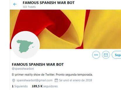 Spanish War Bot: Cuenta de Twitter que enfrenta a 314 famosos españoles.