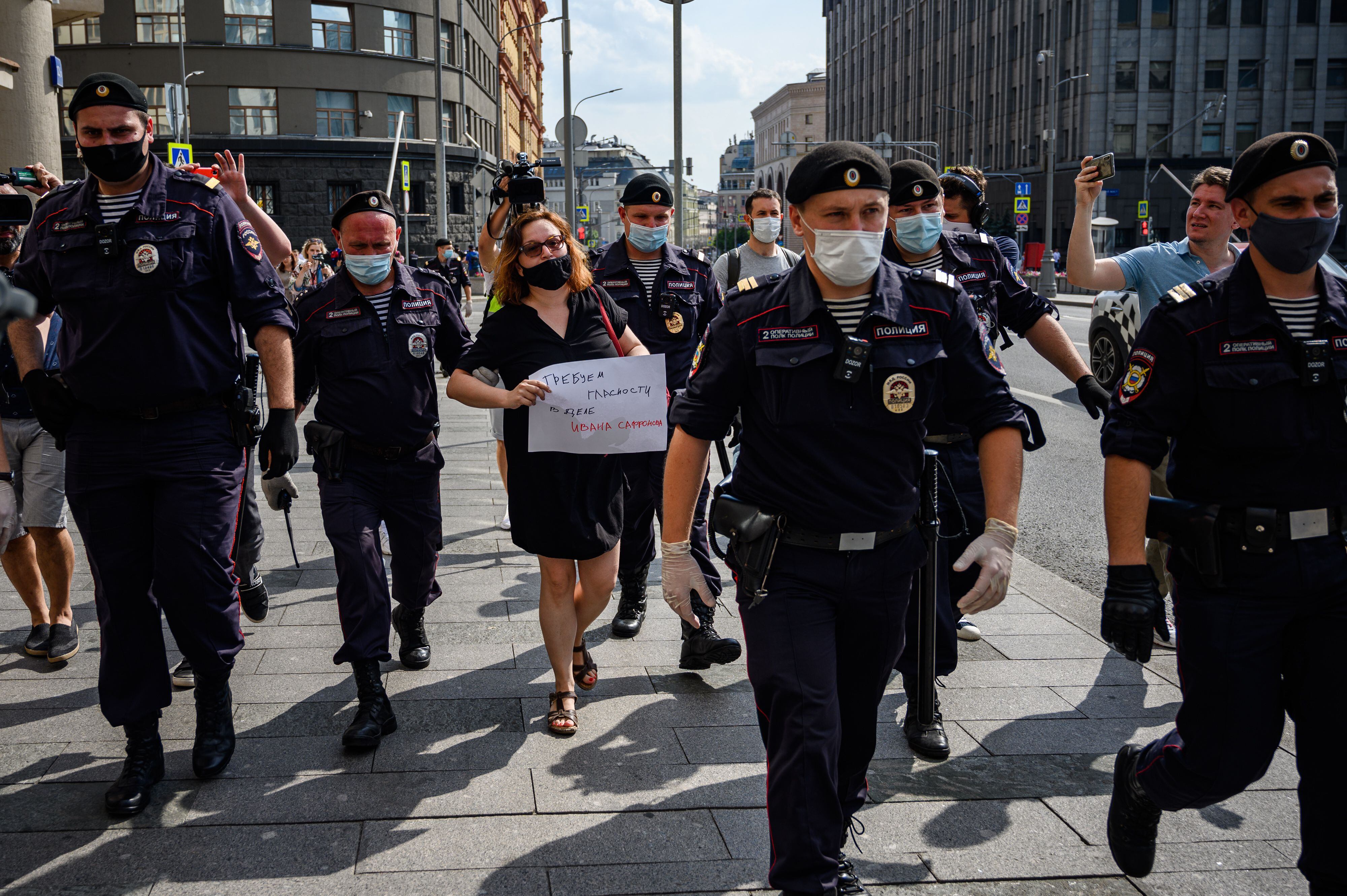Protesta por el caso Safronov, el miércoles en Moscú.