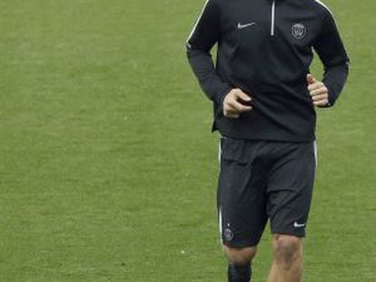 Ibrahimovic, en el entrenamiento de ayer en el Camp Nou.