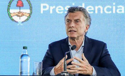 El presidente de Argentina, Mauricio Macri habla durante una rueda de prensa en la provincia de Jujuy (norte), el 14 de marzo pasado.