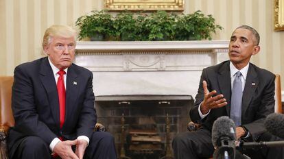Barack Obama I Donald Trump es reuneixen al Despatx Oval de la Casa Blanca.