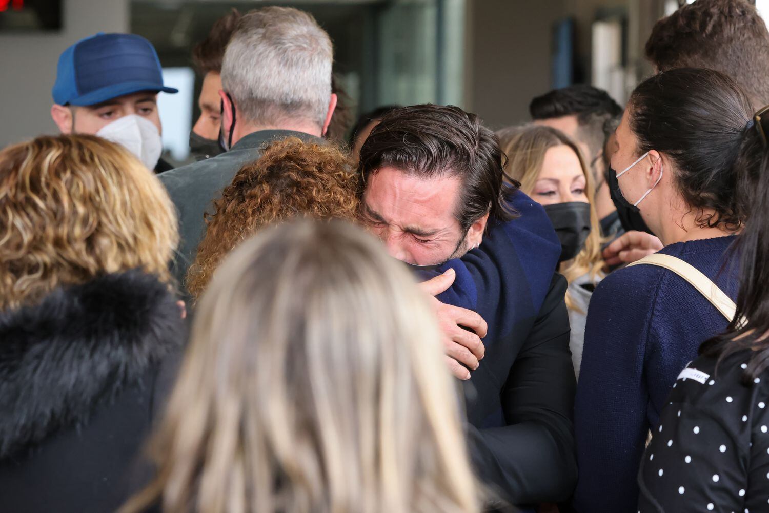 David Bustamante, en el funeral de Àlex Casademunt este jueves en Mataró.