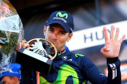 Valverde, con su cuarto trofeo de la Flecha Valona.