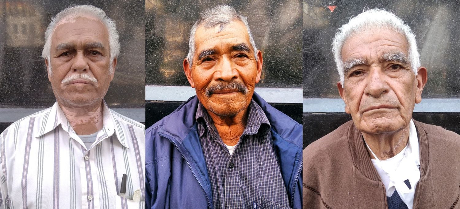 Gregorio Nieto, 78 años; Joaquín Rodríguez, 79; y Lucio Gutiérrez de 89 fueron braceros hace más de 50 años en Estados Unidos.
