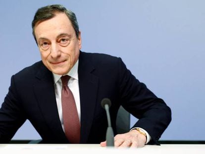 Mario Draghi, presidente del BCE, el jueves en Fráncfort