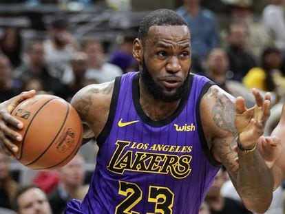 LeBron James, en un Lakers-Spurs.