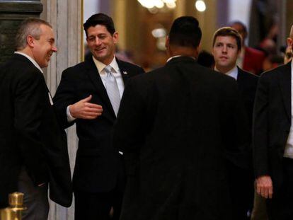 Paul Ryan, vocero republicano en el Congreso, antes de la votaci&oacute;n de la reforma fiscal.