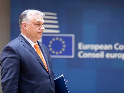 El primer ministro de Hungría, Viktor Orbán, en Bruselas el 24 de marzo.