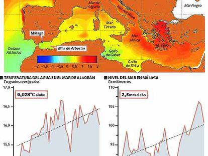 Evolución de la temperatura y el nivel del mar Mediterráneo