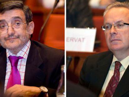 Armand Querol (PP, a la izquierda, y Brauli Duart (CiU).