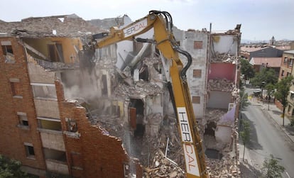 Un enderroc a Ca n'Anglada, a Terrassa.