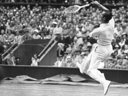 Fred Perry, en la final de Wimbledon de 1936