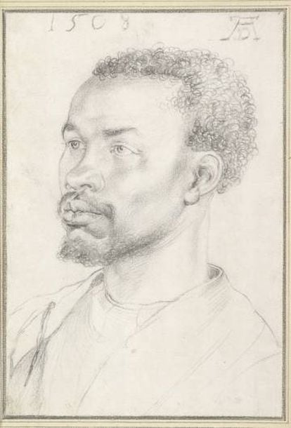 Retrato de un negro anónimo de Durero, (1508).