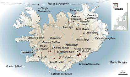 Mapa de Islandia.