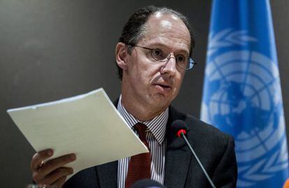El relator de la ONU, Pablo de Greiff, presenta su balance preliminar.