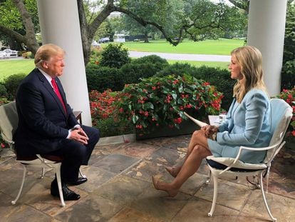 Donald Trump durante la entrevista en el programa de Ainsley Earhardt 'Fox & friends', el pasado día 22.