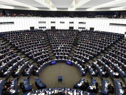 El Parlamento Europeo, durante la sesión plenaria de este martes. 