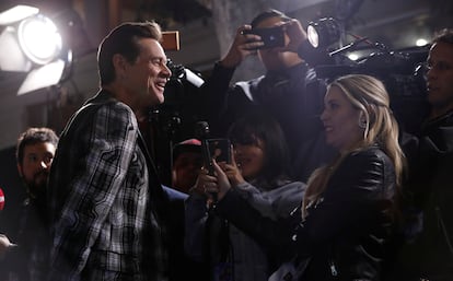 Jim Carrey en un estreno en Los Ángeles, California, en febrero de este año.