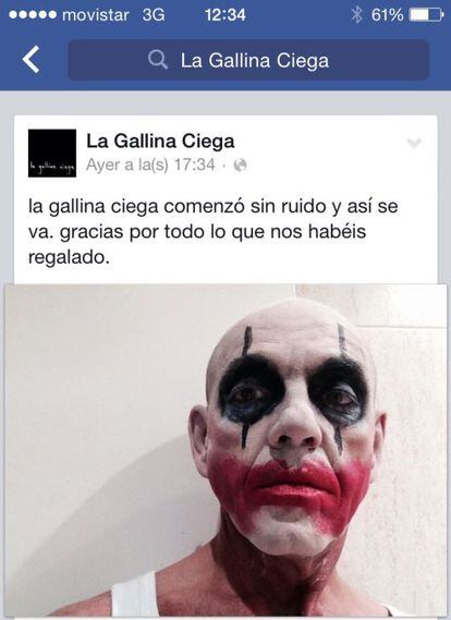 Jon Erkurdia dejó escrita esta referencia a las 17.34 horas de este miércoles en su perfil de Facebook.