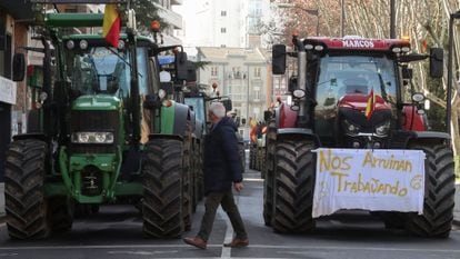 Más de 200 tractores aparcaban en la zona centro de Zamora el pasado jueves