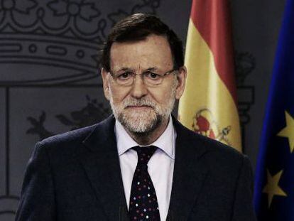 Rajoy, este martes en rueda de prensa en el Palacio de la Moncloa.