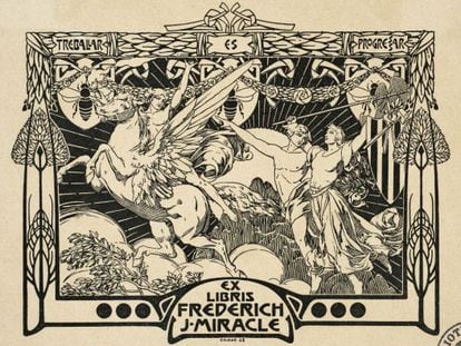 Ex-libris Frederich J. Miracle (1903).