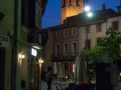 Imagen de la plaza de la localidad de Viladrau, Girona.